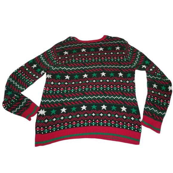 33 Degrees Santa T-Rex Dinosaur Ugly Christmas Sweater Adult Medium - Picture 10 of 11